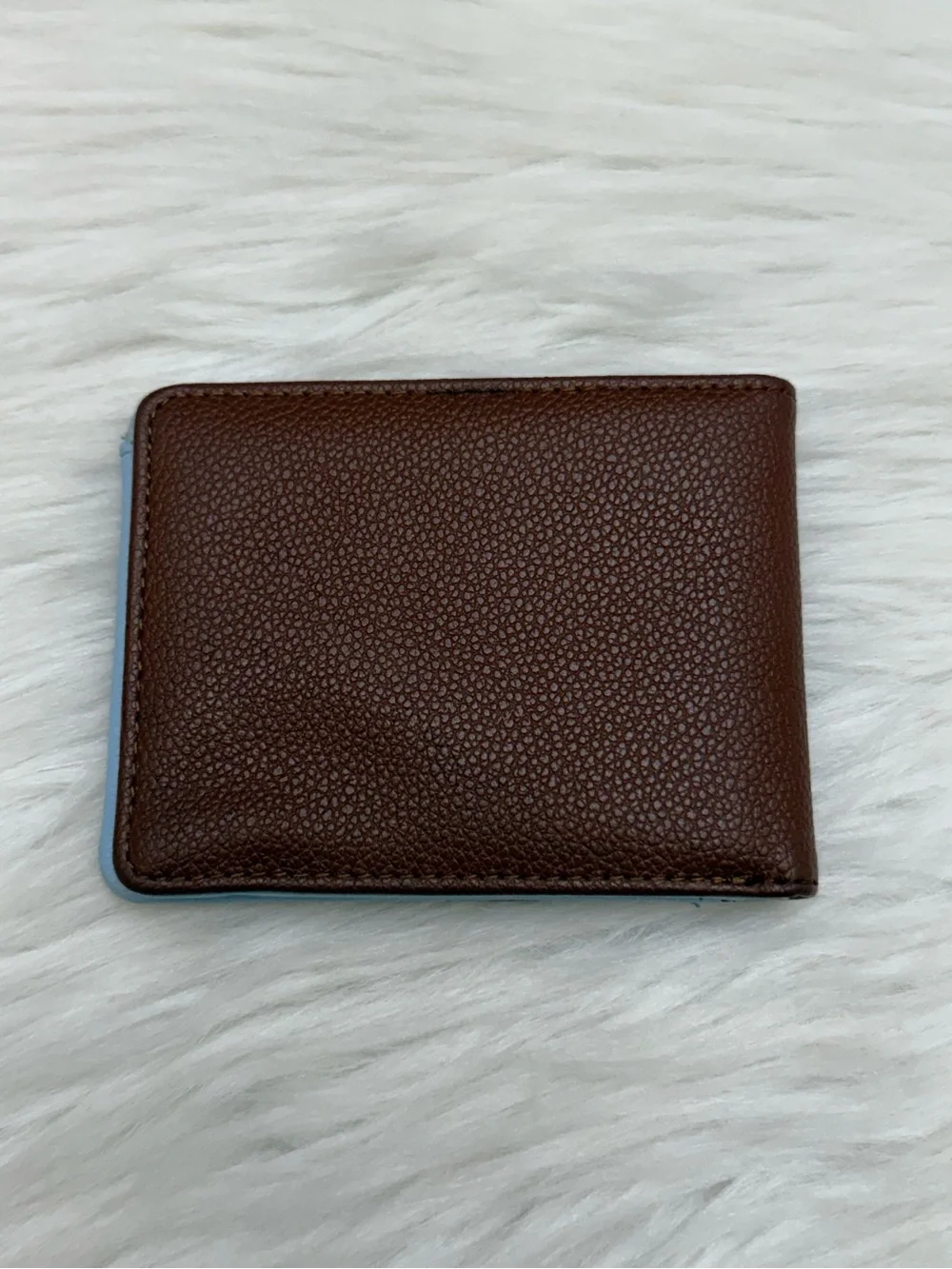 QUIKSILVER - BROWN BLUE FAUX LEATHER BIFOLD WALLET